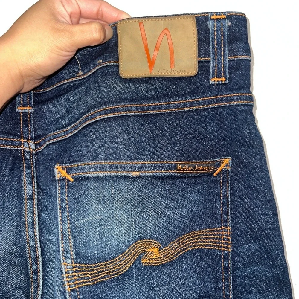 Nudie Jeans Lean Dean True Hustle 32x32 Men's Slim Tapered Stretch Blue Denim